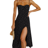 Polka Dot Slit Dress