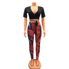 Mesh Printed Trousers Women Two-Piece Suit