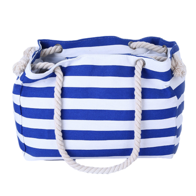 Canvas Handbag Zipper Shoulder Beach Bag