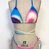 Strap Gradient Bikini European Swimsuit Women