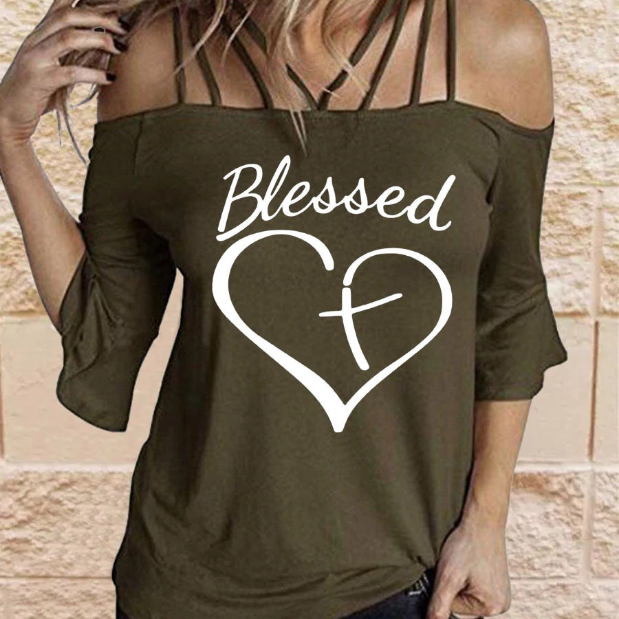 Women's Fall New Trumpet Sleeve T-Shirt