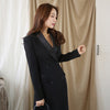 Temperament Suit Collar Double Breasted Long Suit Jacket