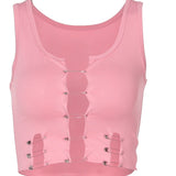 Cute Pins Tops Pink Slim