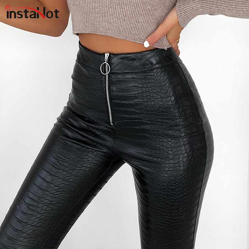 High Waist Faux Leather Pants