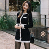 Sweater Dress Black Long Sleeve Knitting Clothing