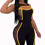 Sleeveless Short Mesh  Rompers