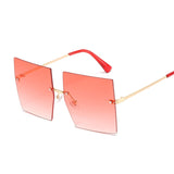Vintage Square Sunglasses  Oversized Rimless Sun Glasses