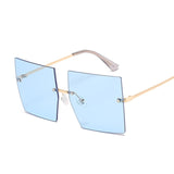 Vintage Square Sunglasses  Oversized Rimless Sun Glasses