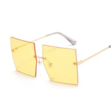 Vintage Square Sunglasses  Oversized Rimless Sun Glasses