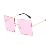 Vintage Square Sunglasses  Oversized Rimless Sun Glasses