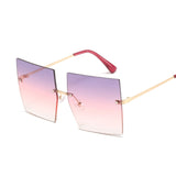 Vintage Square Sunglasses  Oversized Rimless Sun Glasses