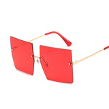 Vintage Square Sunglasses  Oversized Rimless Sun Glasses