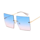 Vintage Square Sunglasses  Oversized Rimless Sun Glasses