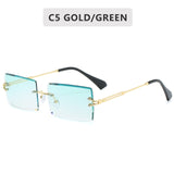 rimless square sun glasses
