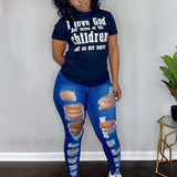 T-shirt fashion tie dye print short sleeve summer wear tees