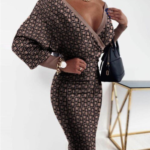 Geometric Striped Print  Suit Ladies Outfits