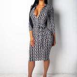 long printed skirt two-piece Dress clothing