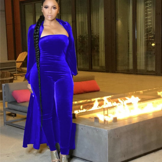 Two Piece Turn Down Collar Long Sleeve Cardigan Strapless Romper