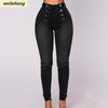 Skinny double-breasted High Waist Pencil Fit Stretch