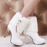 Winter Casual Platform  Heels Boots Pumps Warm Ankle boots Women