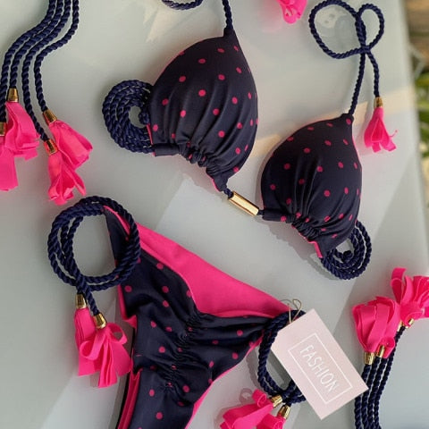 Blue Color  Two Piece Bikinis