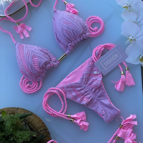 Blue Color  Two Piece Bikinis
