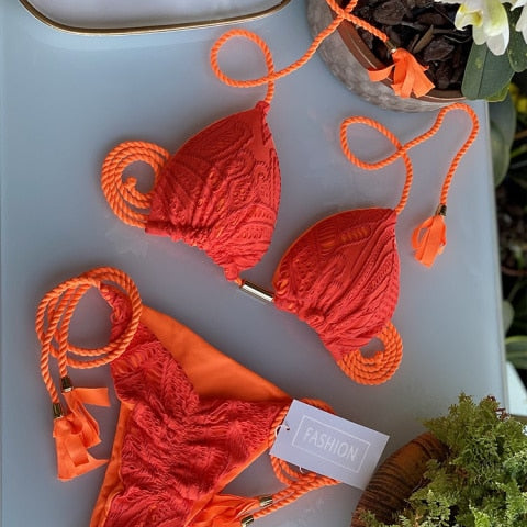 Blue Color  Two Piece Bikinis