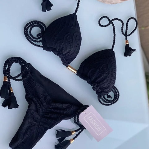 Blue Color  Two Piece Bikinis
