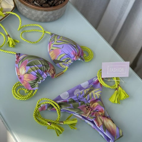 Blue Color  Two Piece Bikinis