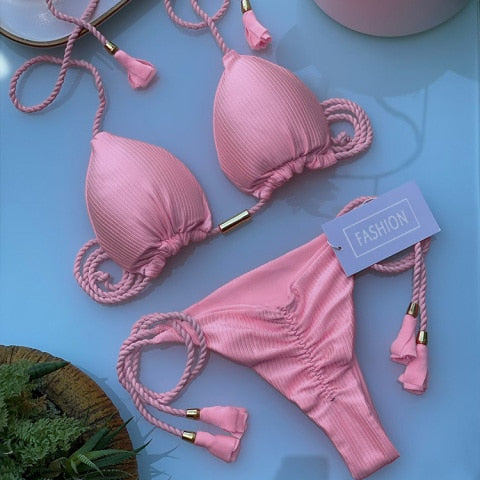 Blue Color  Two Piece Bikinis