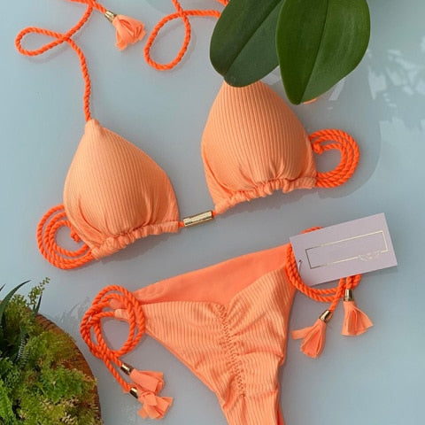 Blue Color  Two Piece Bikinis