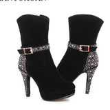 Women High Heels Warm Autumn Winter Shoes Pointed Toe Platform